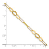 14K Yellow Gold 5 mm Paperclip Chain Bracelet, Polished shown for scale