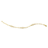 14K Yellow Gold 5 mm Paperclip Chain Bracelet, Polished detail view