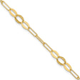 14K Yellow Gold 5 mm Paperclip Chain Bracelet, Polished