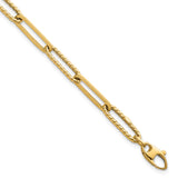 14K Yellow Gold 6.4 mm Paperclip Chain Bracelet, Polished detail view