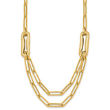 14K Yellow Gold 10.5 mm Paperclip Chain Necklace