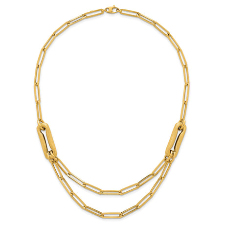 14K Yellow Gold 10.5 mm Paperclip Chain Necklace alternate angle
