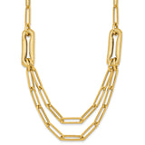 14K Yellow Gold 10.5 mm Paperclip Chain Necklace detail view