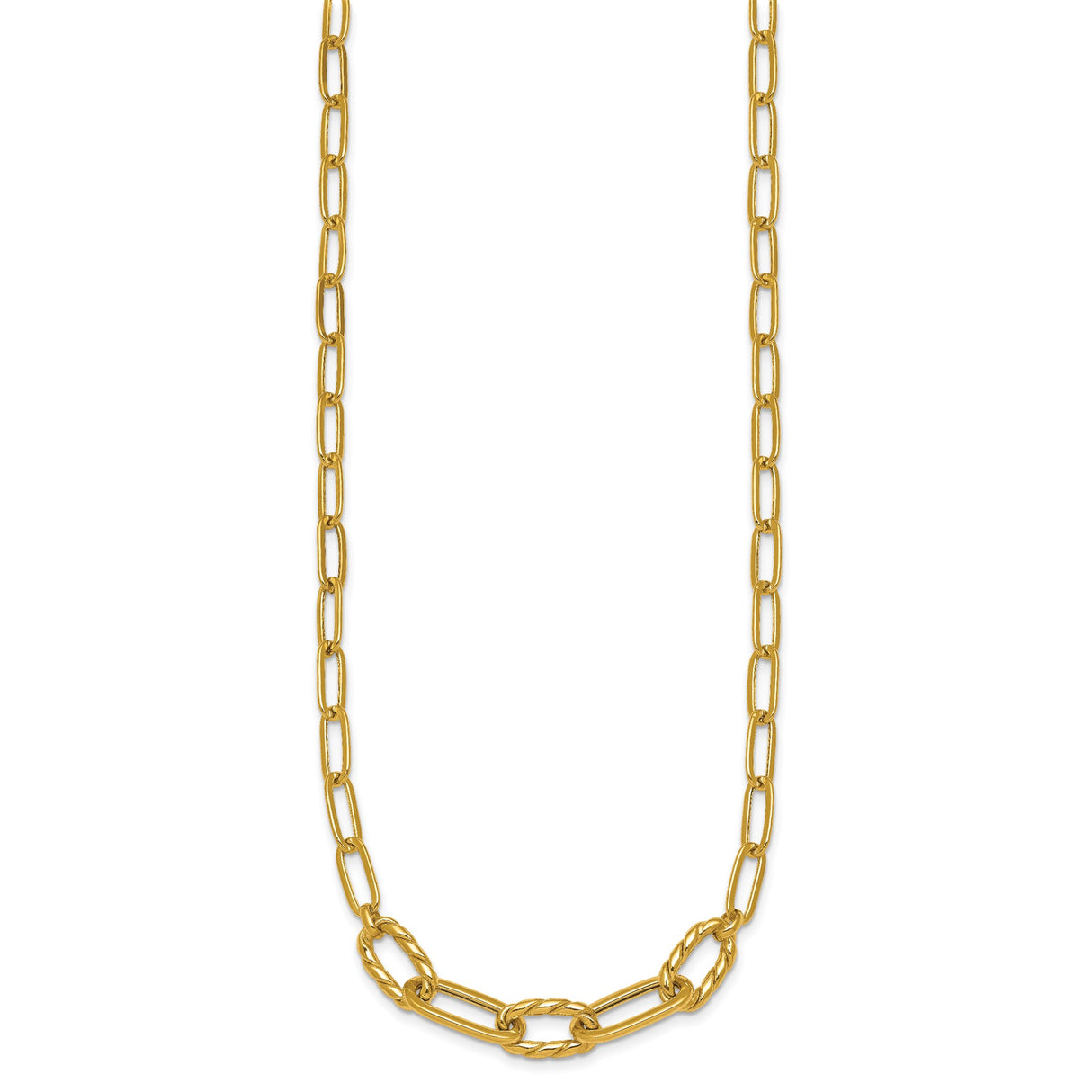 14K Yellow Gold 4.75 mm Paperclip Chain Necklace, Polished
