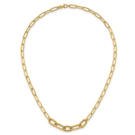 14K Yellow Gold 4.75 mm Paperclip Chain Necklace, Polished alternate angle