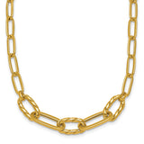 14K Yellow Gold 4.75 mm Paperclip Chain Necklace, Polished detail view