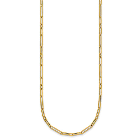 14K Yellow Gold 2.9 mm Paperclip Chain Necklace, Polished