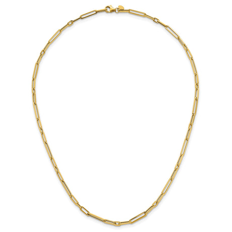 14K Yellow Gold 2.9 mm Paperclip Chain Necklace, Polished alternate angle