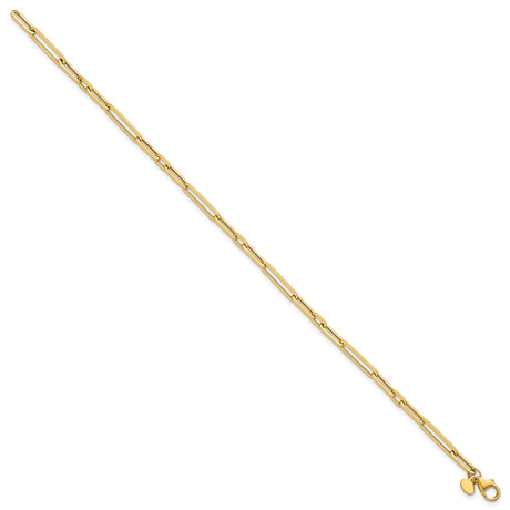 14K Yellow Gold 2.9 mm Paperclip Chain Bracelet, Polished