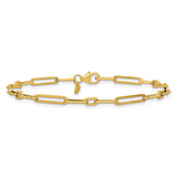 14K Yellow Gold 2.9 mm Paperclip Chain Bracelet, Polished alternate angle