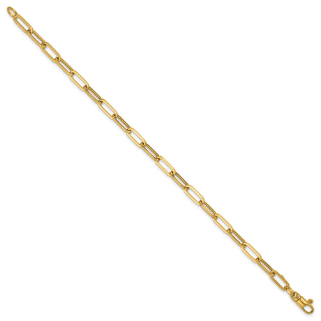 14K Yellow Gold 4 mm Paperclip Chain Necklace, Polished