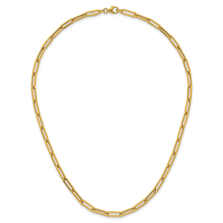 14K Yellow Gold 4.35 mm Paperclip Chain Necklace, Polished alternate angle