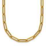 14K Yellow Gold 4.35 mm Paperclip Chain Necklace, Polished detail view