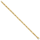 14K Yellow Gold 4.35 mm Paperclip Chain Bracelet, Polished