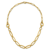 14K Yellow Gold 12 mm Paperclip Chain Necklace, Polished alternate angle