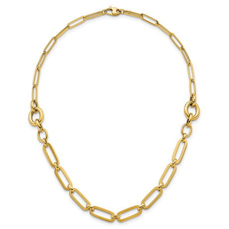 14K Yellow Gold 12 mm Paperclip Chain Necklace, Polished alternate angle