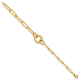14K Yellow Gold 7.4 mm Paperclip Chain Bracelet