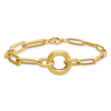 14K Yellow Gold 7.4 mm Paperclip Chain Bracelet alternate angle