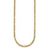 14K Yellow Gold 3.7 mm Paperclip Chain Necklace, Polished