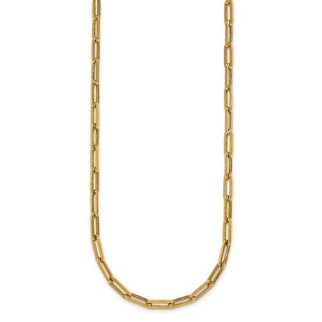 14K Yellow Gold 3.7 mm Paperclip Chain Necklace, Polished