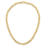 14K Yellow Gold 7 mm Paperclip Chain Necklace, Polished alternate angle
