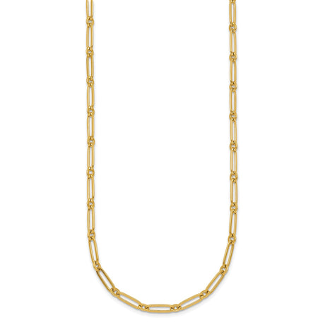 14K Yellow Gold 3.75 mm Paperclip Chain Necklace, Polished