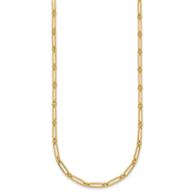 14K Yellow Gold 3.75 mm Paperclip Chain Necklace, Polished