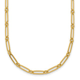 14K Yellow Gold 3.75 mm Paperclip Chain Necklace, Polished detail view