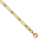 14K Yellow Gold 3.75 mm Paperclip Chain Bracelet, Polished detail view