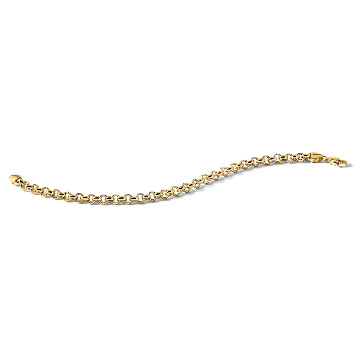 14K Yellow Gold 5 mm Polished Chain Bracelet detail view