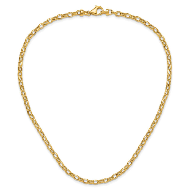 14K Yellow Gold 4.5 mm Polished Chain Necklace