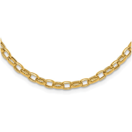 14K Yellow Gold 4.5 mm Polished Chain Necklace alternate angle