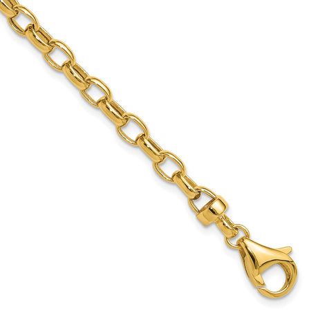 14K Yellow Gold 4.5 mm Polished Chain Bracelet alternate angle
