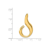 14k Yellow Gold Fish Hook Pendant, Hawaiian Nautical Symbol of Strength and Travel Protection