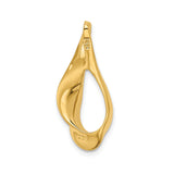14k Yellow Gold Teardrop Pendant with Modern Open Abstract Design for Women