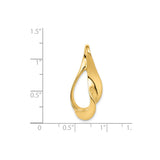 14k Yellow Gold Teardrop Pendant with Modern Open Abstract Design for Women