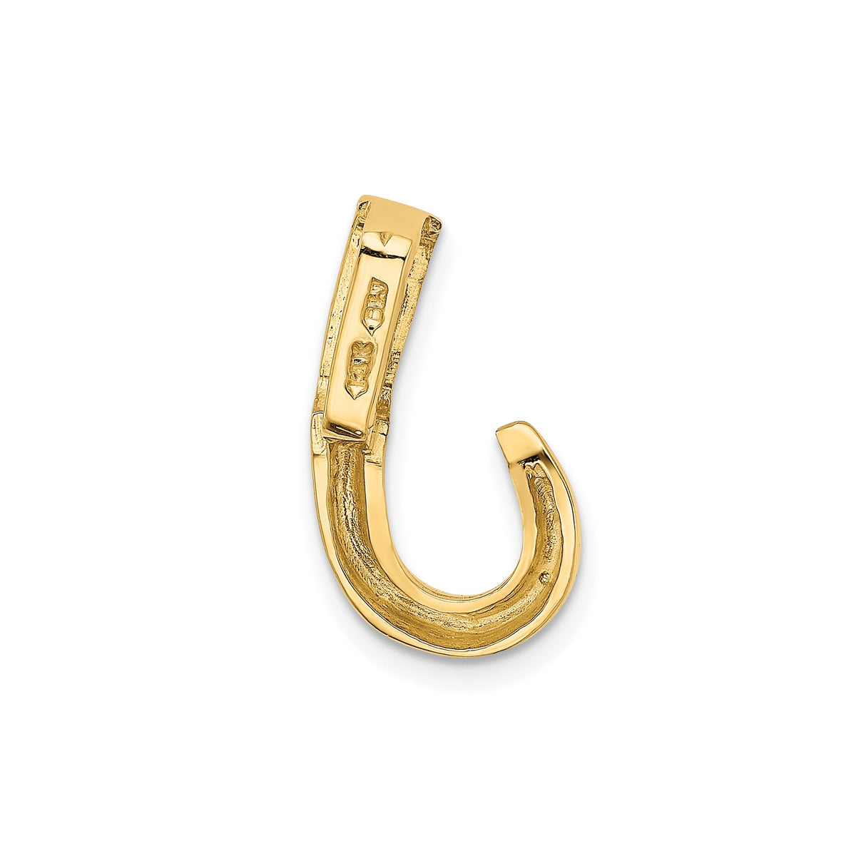 14k Yellow Gold Fish Hook Pendant, Hawaiian Surf Symbol, Unisex Ocean Talisman