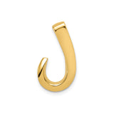 14k Yellow Gold Fish Hook Pendant, Hawaiian Surf Symbol, Unisex Ocean Talisman