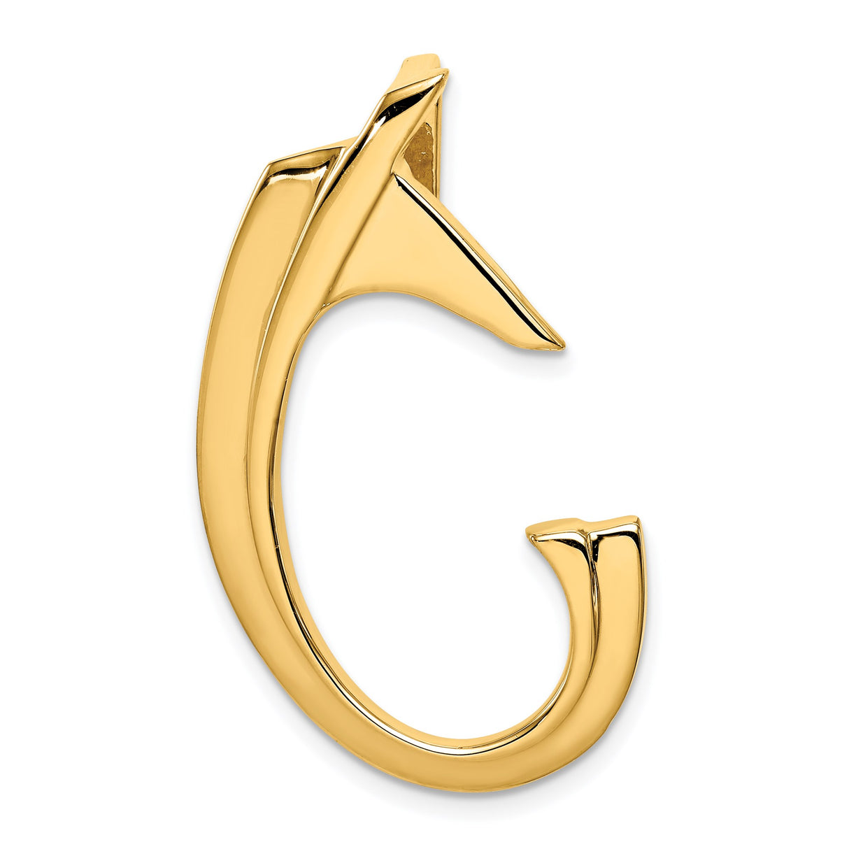 14k Yellow Gold Ichthys Fish Pendant, Christian Religious Symbol for Women or Unisex Wear