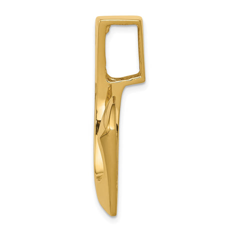 14k Yellow Gold Pendant with Abstract Flowing Sculptural Design, Minimalist Modern Style