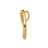 14k Yellow Gold Open Heart Pendant, Smooth Modern Design, Lightweight Minimalist Charm for Women