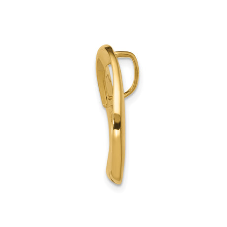 14k Yellow Gold Open Heart Pendant, Smooth Modern Design, Lightweight Minimalist Charm for Women