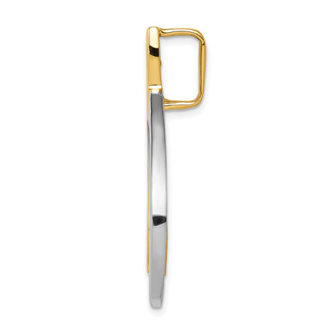 14k Two-Tone Gold Teardrop Pendant with Abstract Freeform Intertwined Curve Design