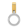 14k Two-Tone Gold Pendant, Open Circle Charm with Yellow Gold Bail, Polished Modern Design