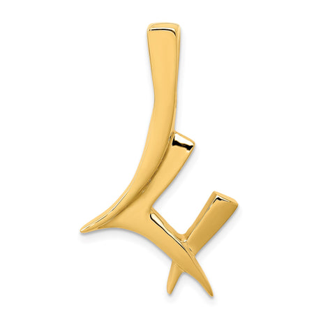 14k Yellow Gold Pendant with Grafted In Symbol, Menorah, Star of David, and Christian Fish