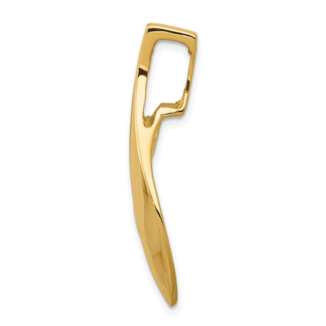 14k Yellow Gold Ichthys Pendant, Modern Christian Fish Symbol, Minimalist Religious Charm for Women
