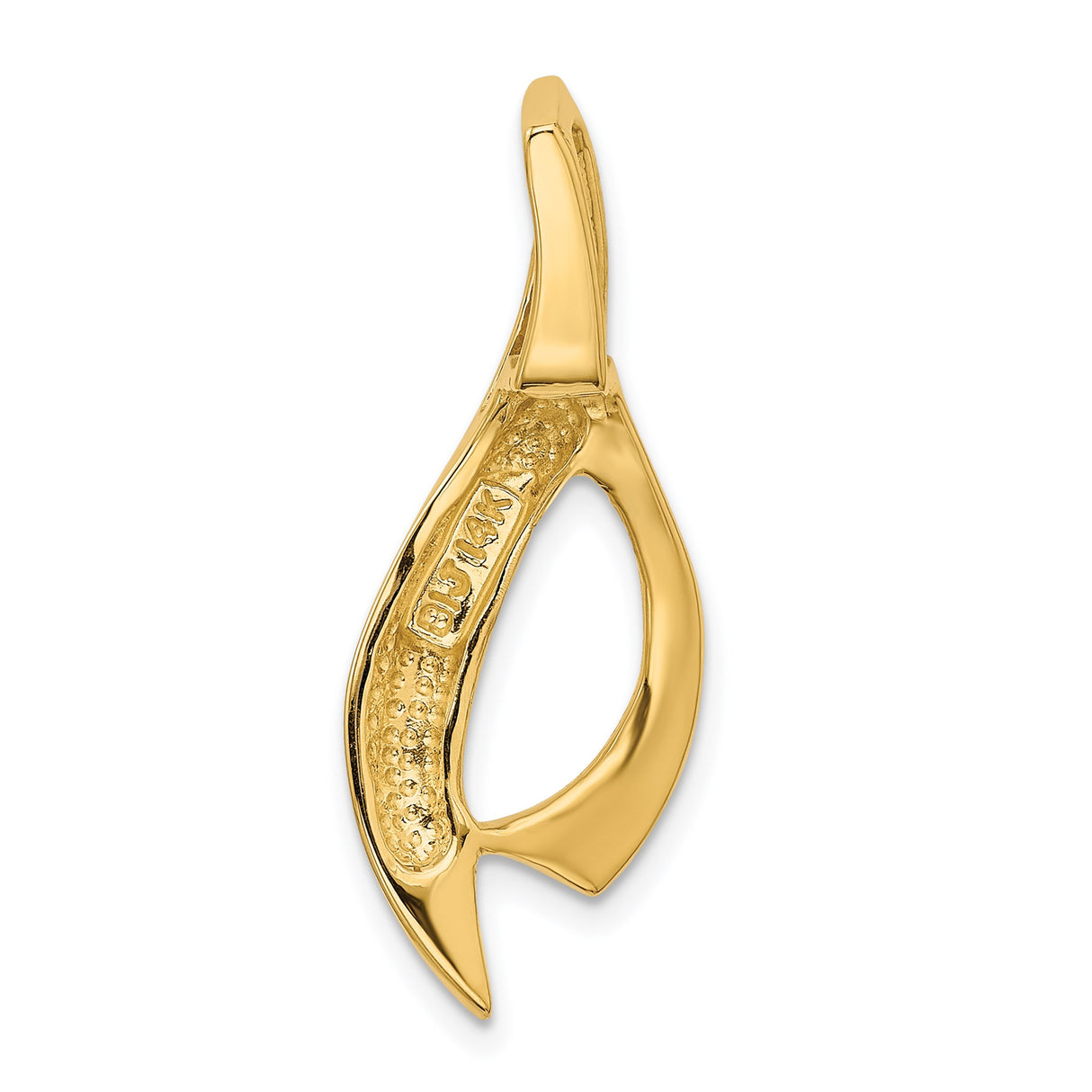 14k Yellow Gold Ichthys Pendant, Modern Christian Fish Symbol, Minimalist Religious Charm for Women