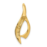 14k Yellow Gold Ichthys Pendant, Modern Christian Fish Symbol, Minimalist Religious Charm for Women