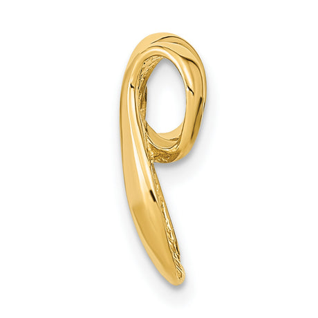 14k Yellow Gold Pendant, Abstract Teardrop Loop Design, Minimalist Unisex Charm