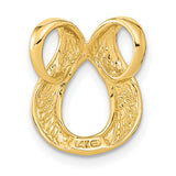 14k Yellow Gold Pendant, Abstract Teardrop Loop Design, Minimalist Unisex Charm